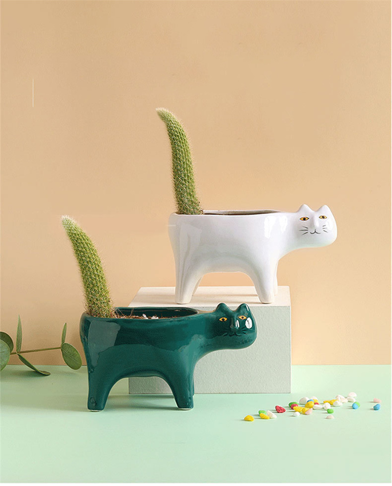 Snake Plant Ceramic - Leuke Kat Keramische Tuin Bloempot Dierlijke